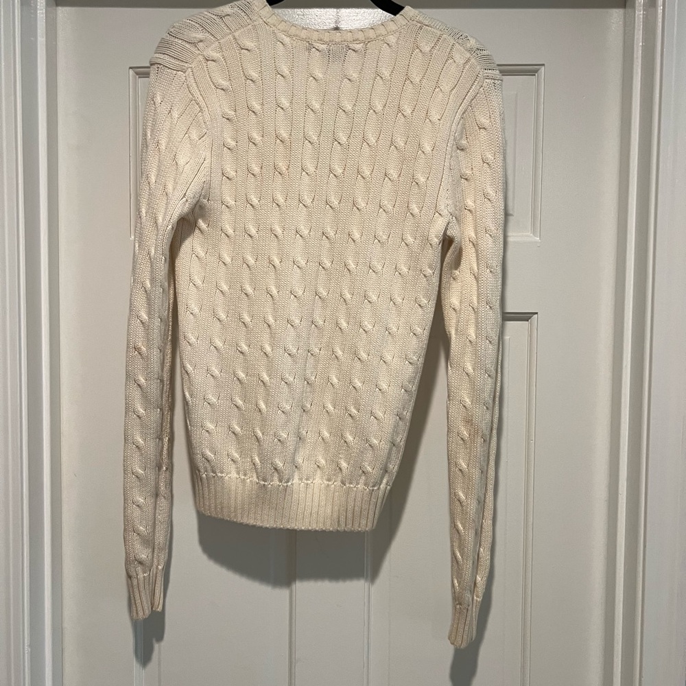 Ralph Lauren V-Neck Sweater in Cream - Picture 2 of 8